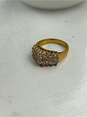 Gold-Tone Cluster Crystal Ring - Women Jewelry